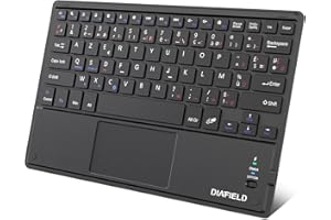 1 BY ONE DIAFIELD Clavier Bluetooth AZERTY avec Un Ecran Tactile Ultra Mince et Tactile, Pavé Tactile pour iPad, Galaxy Tab, 
