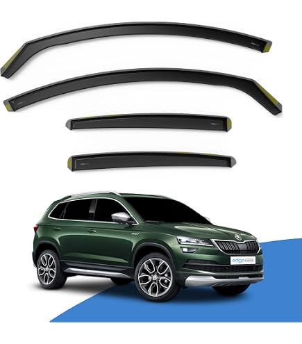EdgeVisors Tinted Wind Deflectors For SKODA Kamiq 5 Door SUV 2019+ – 4pc Set, Aerodynamic, Gloss Finish