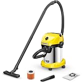 K&auml;rcher WD 3-18 ak&uuml;l&uuml; ıslak/kuru elektrikli s&uuml;p&uuml;rge, filtre, derz ve ıslak/kuru başlığı dahil, 225 Watt, plastik hazne: 17 l,