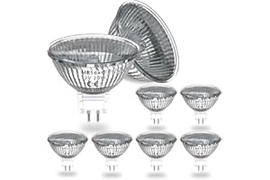 DoRight Ampoule Halogène GU5.3 MR16 20W 12V Blanc Chaud 2800K Dimmable, Couvercle en Verre 320Lumen 2 Broches Projecteur Remplacement de 30W Halogene, Lot de 8