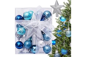 MEZHEN Bolas Navidad Color Bolas Acrílicas Bola de Decoración Navideña Brillantina Bolas de Navidad Decoración del Árbol de Navidad Colgantes de Navidad 30 Piezas