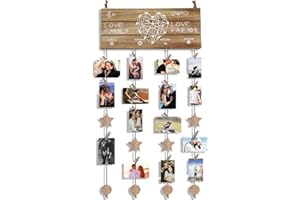 ONESHLEE Cornici Foto Multiple Da Parete, Portafoto Da Parete Multiplo, Porta Foto In Legno Con Mollette, Idee Regalo Per Donna Mamma Nonna Amica, Regali Per La Casa Di Natale Compleanno Originali Divertenti