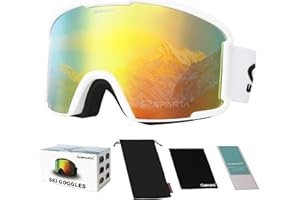 OUTDOORSPARTA OTG - Occhiali da sci da sci/snowboard, per uomini, donne e ragazzi, 100% protezione UV e antiriflesso
