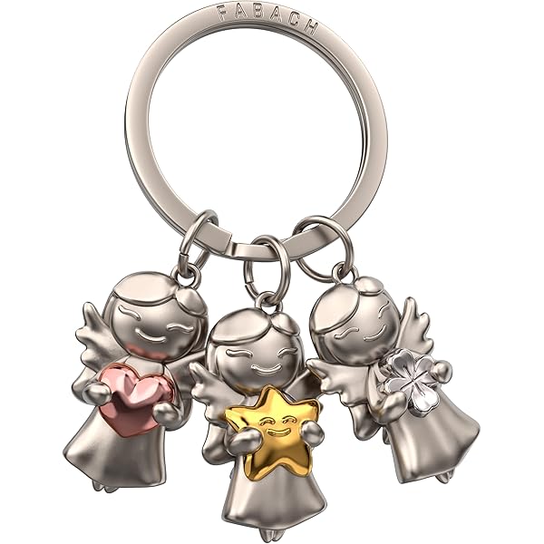FABACH Llavero Con Diseño De ángel De La Guarda Con Estrella, ángel De Navidad De Metal