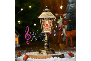 BERELIN Weihnachts Schneekugel Laterne, Weihnachtsdekoration Schneekugel LED Vintage Weihnachten Wasser Glitzernde Verschneiter Globus, USB und Batteriebetrieben Schneekugels Weihnachten Dekoration Geschenke