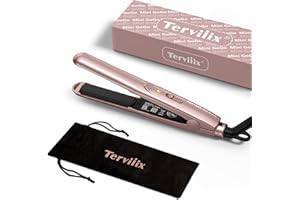 Terviiix Mini Hair Straightener for Short Hair/Bangs, Small Flat Iron for Travel, Portable Ceramic Straightening Irons, Dual Voltage, Pouch Included, Compact Size, Pink