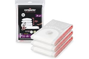 Compactor set med 3 x Aspispace vakuumförvaringsväska, transparent,XL, 80 x 130 cm, RAN7488