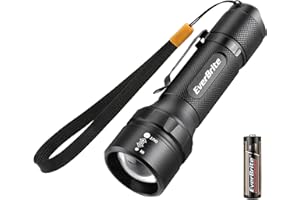 EVERBRITE Mała latarka LED, aluminiowa latarka LED, 3 tryby, 150 lm, regulowana ostrość, latarka kieszonkowa, kemping, prezenty dla rodziny, przyjaciół, dzieci