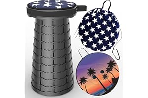 ‎ALEVMOOM ALEVMOOM Tragbarer Klapphocker,Camping Hocker Teleskophocker,Klappbarer Hocker,Mini Leichte Campinghocker für Outdoor Camping Angeln BBQ Drinnen Küche,Belastung 440lbs