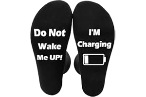 Maudzlan Funny Socks,Novelty Socks for Men Women, I'M NOT SLEEPING I'M JUST GLOSING MY EYES Socks,Christmas Birthday Gifts