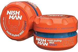 Nishman Hair Styling Wax for Men, 02 Sport, 150 ml, Tropical Fruits Scent | Shine Look | Edge Control | Ultra High Strong Hold | Wax Stick Hair | Men's Hair Gel