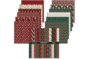 ORIENTAL RIVERKIT Scrapbook Papier, 24 Blätter Weihnachten Musterpapier, 24 Designs Doppelseitiges Bastelpapier, Motivpapier für Dekorative Fotoalbum und Journal, DIY-Dekoration (Rot, 30,5 x 30,5 cm)