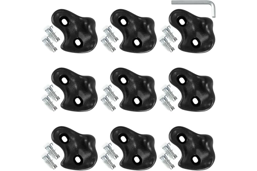 Large Rock Climbing Holds, 9 Pack Climbing Wall Grips for Kids, Indoor Outdoor Climbing Accessories Set with Hardware for Kids Climbing Frames, Tree Houses, Playroom and Adult Obstacle Courses