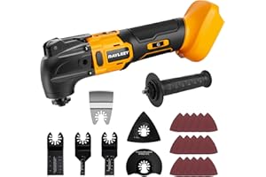 RAYLEEY Cordless Oscillating Multi-Tool for Dewalt 20V Battery, 23Pcs Multitool Kit with 6 Variable Speeds, Multi-Use Cutting and Sanding Tool for Removing, Scraping, Cutting(NO Battery)