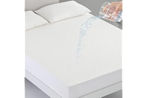 Coriwell Matratzenschoner Wasserdicht - 160 x 200 cm Wasserdichter Matratzenbezug Matratzenauflage Atmungsaktive Matratzenhülle Matratzenschutz aus Bambus Matratzen Schutzbezug - Mattress Protector