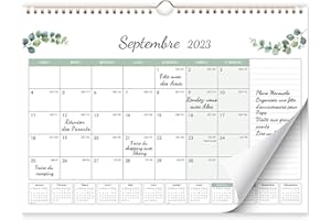 Calendrier 2023 2024, Calendrier Familial Mural Français Sept. 2023 à Déc. 2024 (16 mois), Planificateur Planning Mensuel Grand Organisateur Familial Calendriers Muraux de Bureau et Maision