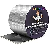 UCRAVO (10CM*5M Super Strong Adhesive Waterproof Permanent Repair Aluminum Butyl Tape Rubber Foil Suitable for Roof Leak, sur