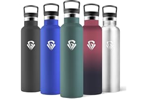 Motswedi Botella Termica Agua Acero Inoxidable, 750ml Libre de BPA, 2 Tapas Incluidas (Con Pajita), 304 Acero Inoxidable, Botellas para Oficina, Gimnasio, Salidas diarias - Verde Militar