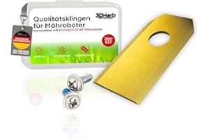 3DHERB 36 x Premium Titanium Replacement Blades + Screws with Fuse, Replacement Blades Compatible with Ecovacs Goat Robotic Lawnmower - for Long, Sharp Cut (Set of 36 Blades) - Titanium Carbite-Coated