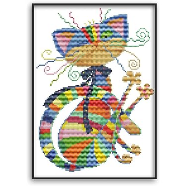 Andriana Kit Ricamo A Punto Croce 24,5x22 Cm – Tema Decorazione Casa – Tela Aida 16ct Con 27 Colori – Per Adulti Principianti