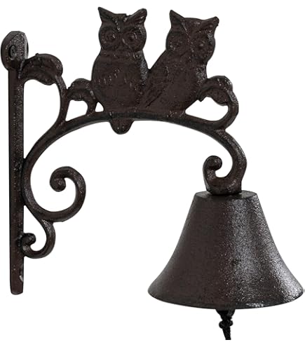 Wood And Iron Stand With Brass Door Bell - Vintage-Style