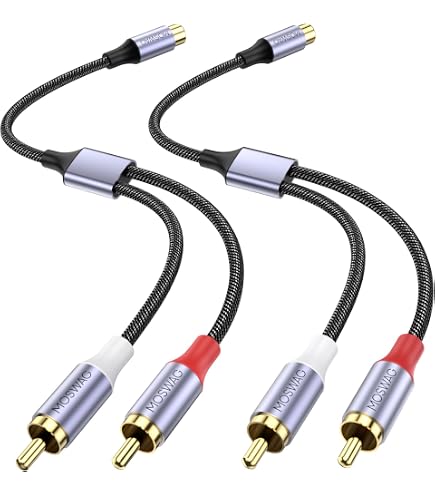 Adaptador De Cable RCA Cable Audio Splitter Cinch Y, Cable RCA De 15 Cm A JACK 1 Cable RCA Macho A 2 Hembras Para Subwoofer, Fono, AV, Audio, Subwoofer De Automóvil (RCA | ES
