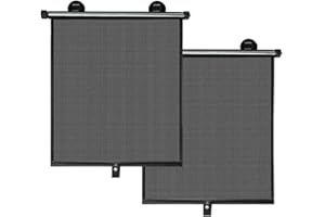 ZYWUOY 2Pcs Car Roller Shades, Retractable Car Side Casement Baby Sun Shade Shield Cover Roll Curtain Visor