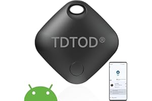 TDTOD Airtag Android,Smart Tracker Tag Localizzatore GPS per Android Funziona con Google Dov'è App Bluetooth Tracker Compatibile con Trova dispositivo (Solo Android) per Chiavi/Bagagli (Nero, 1 Pack)