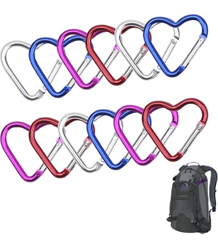 Lot De 27 Mousquetons Ronds Et En Forme De Cœur Multicolores Lyivisk | Alliage De Zinc | Pour Porte-clés, Sac à Dos, Bricolage, Bijoux