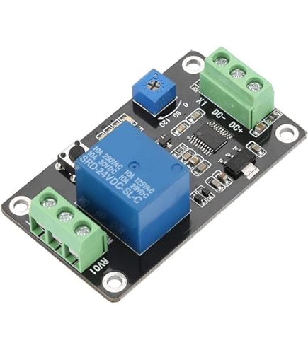 Modulo Relè Temporizzatore DC 12V 0-120min - Regolabile, Per Accensione/Spegnimento Ciclico