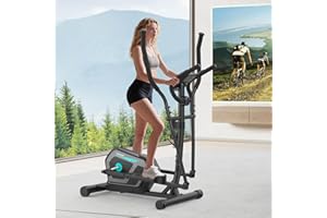 ‎NEEZEE Crosstrainer für Zuhause,Ellipsentrainer mit 16 Widerstandsstufen,Bluetooth App,Flaschenhalter,Ultraleiser Magnetischer Crosstrainer mit Rutschfestem Pedal,Transporträder bis 130KG
