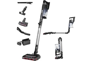 Shark Stratos Aspirateur Balai sans Fil, PowerFins Plus, Autonomie de 120 minutes, Anti Emmêlement des Cheveux & Aspiration CleanSense IQ avec Outils pour Animaux, Charbon, IZ420EUT
