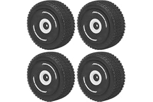VGEBY Neumático de Goma para Coche RC, Juego de 4 neumáticos Delanteros Traseros de Goma RC para WLTOYS 124018 1/12 Accesorio de Coche RC