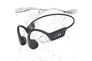 Guudsoud Casque Conduction Osseuse, Écouteur Natation À Bluetooth 5.3, Mémoire MP3 32G Intégrée, Ecouteur Waterproof Natation, IP68 Etanche, Ecouteur Piscine pour Course à Pied, Natation, Cyclisme