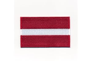 HEGIBAER 30 x 20 mm Latvia Riga Flag Sew-On / Iron-On Patch 1053 Mini