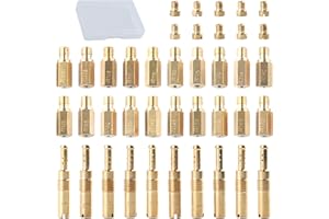 LEONTOOL 40PCS Carburetor Main Jet Slow Pilot Jet Kit, Include 30PCS Main Jet and 10PCS Slow Pilot Jet for PWK CVK OKO PE Crab, Replace #SCL-2018090002-ZH-T-01/02 SCL-2018090001/03-ZH-T-01