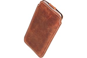 MOELECTRONIX ECHT Leder Hülle passend für Samsung Galaxy A56 A36 A26 A16 A06 A55 A35 A15 A05 A54 A34 A14 A53 A73 A33 A23 A13 S20 FE S21 S22 S23 S24 S25 Ultra 5G 4G Schutz Tasche Slim Lederhülle Lasche XL Braun
