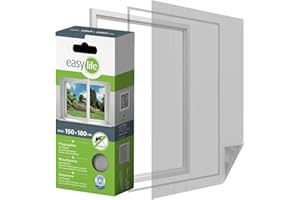 NUTRITRUST Easy Life Moustiquaire pour fenêtre à dimensions ajustables 150 x 180 cm blanc
