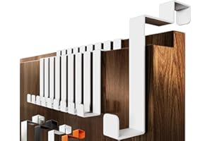 4smile Türhaken Innenseite aus Edelstahl, 10er Set in Weiß - Flexible Türhaken zum Einhängen, Robuste Kleiderhaken Tür - Türgarderobe Rückseite mit hoher Tragkraft, Handtuchhalter Tür Innen