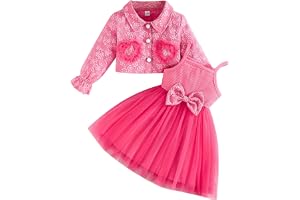 Kunyeah Tutu-klänning för babyflickor med kofta liten flicka tyll ärmlös klänning blommig spetsjacka småbarn långärmad outfit