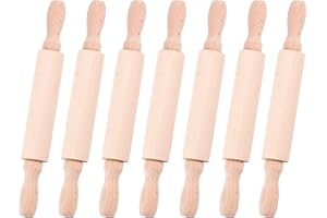 OLYCRAFT 7 Mini Rodillo de Madera de 7.9 Pulgadas clásico Rodillo de Madera para Hornear Rodillo de Masa de los niños, utensilio de Madera para Pizza, Arcilla, Pasta, Pan, Pasteles, Galletas