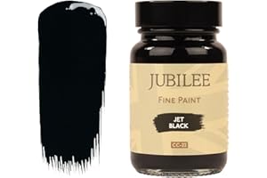 Guild Lane Jubilee Furniture Paint - Jet Black 60ml - Multi-Surface Paint for Wood, Metal, Glass & More - Durable, Water-Based, Soft Sheen Finish - No Primer or Wax Needed