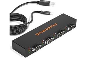 DriverGenius Industrial USB-C to Serial DB9(RS232) Converter 4-Port - 4XRS232-C, Compatiable with Windows 11, macOS 15.1.1