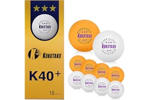 Balle de Tennis de Table 3 étoiles Blanche Orange Raquette Set de balles de ping Pong Professionnel K40 + idéales pour Enfants Adultes pour Les matchs de Formation en Plein air en intérieur 10 Pack