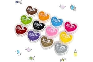 Fisynug Tamponi di inchiostro per timbratura lavabili fai da te impronte digitali a forma di cuore tamponi di inchiostro per la creazione di biglietti artigianali album di ritagli