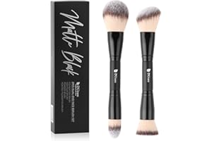 DUcare Pinceau Maquillage à Double Extrémité Pinceau Fond de Teint,Poudre,Contour Convient aux Crèmes Poudres et Liquides Cadeau de Noël