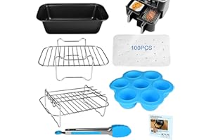 YINGRACE Accesorios para Freidora Sin Aceite Dual Zone, 7PCS compatible con Cecotec 9L, Ninja Foodi AF300EU, La Moustache 8L Doble Zona Freidoras de Aire
