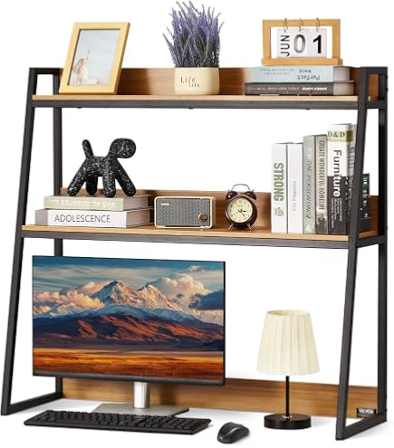 Étagère De Bureau 4 Compartiments - Blanc Ou Bois - Anti-basculement - 94 Cm De Large