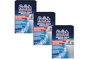 ZAMA4ZINGO Finish Sel spécial calgonite 1,2 kg (lot de 3) | Sel pour lave-vaisselle pour protéger contre les dépôts de calcaire, les taches d'eau, des résultats propres et une plus longue durée de vie de la