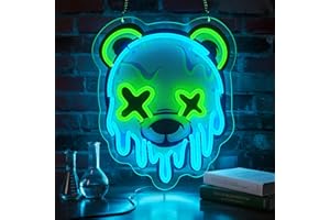 Flixyticy Enseigne Lumineuse Néon Ice Bear, Panneau lumineux suspendu à LED pour chambre d'enfant, décoration murale, fête, vacances, anniversaire, cadeau (Ice Bear)